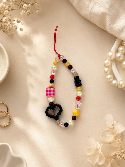 Rainbow Heart Beads Phone Charm