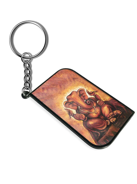 Brown Ganpati Art Keychain