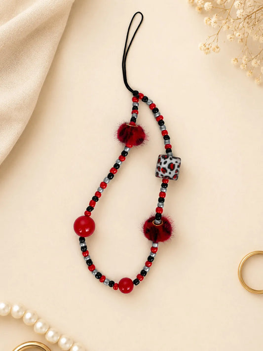 Red Cherry Beads Phone Charm